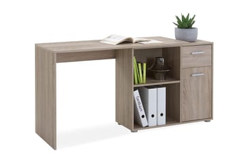 Hörnskrivbord Russel 117 Ek - Grå|Beige - Möbler - Bord & matgrupp - Kontorsbord - Skrivbord - Hörnskrivbord