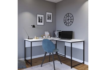 Hörnskrivbord Tasarima 160 cm - Vit/Svart - Möbler - Bord & matgrupp - Kontorsbord - Skrivbord - Hörnskrivbord