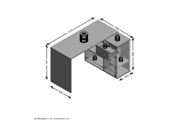 Hörnskrivbord Thapar 117 cm med Förvaring - Mörkbrun - Möbler - Bord & matgrupp - Kontorsbord - Skrivbord - Hörnskrivbord