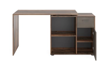 Hörnskrivbord Thapar 117 cm med Förvaring - Mörkbrun - Möbler - Bord & matgrupp - Kontorsbord - Skrivbord - Hörnskrivbord