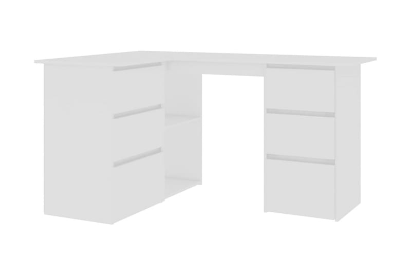 Hörnskrivbord vit 145x100x76 cm spånskiva - Vit - Hörnskrivbord