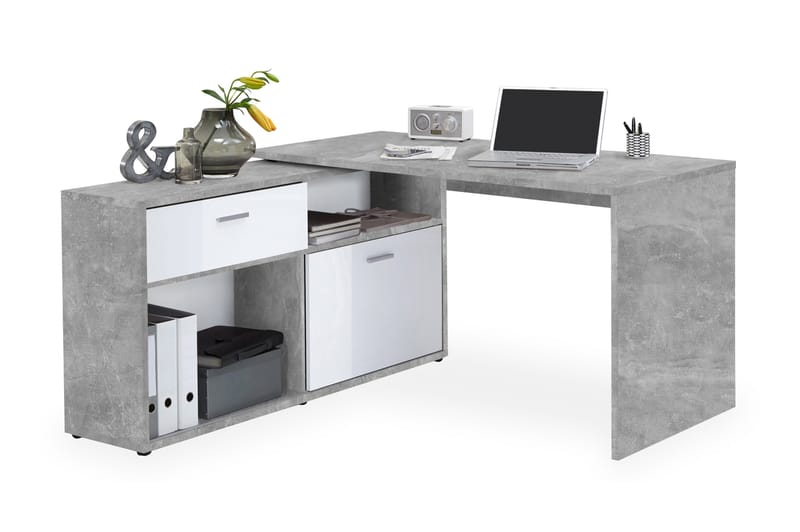 Hörnskrivbord Imani 138 cm med Justerbar Hylla - Hörnskrivbord