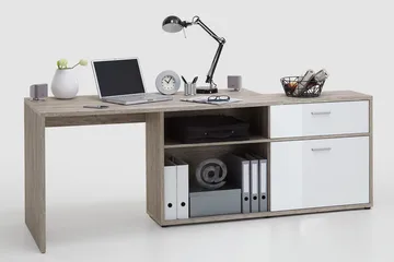 Mamoru Hörnskrivbord Sandek/Vit - Beige|Vit - Möbler - Bord & matgrupp - Kontorsbord - Skrivbord - Hörnskrivbord