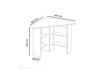 Oderzo Hörnskrivbord 80 cm med Förvaring Hyllor - Antracit - Möbler - Bord & matgrupp - Kontorsbord - Skrivbord - Hörnskrivbord