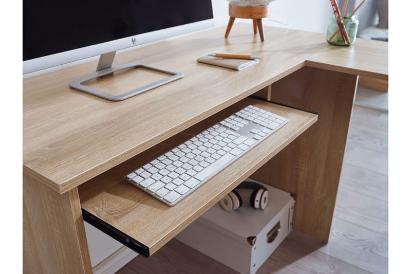 Skrivbord Gaddana 140 cm - Natur - Hörnskrivbord