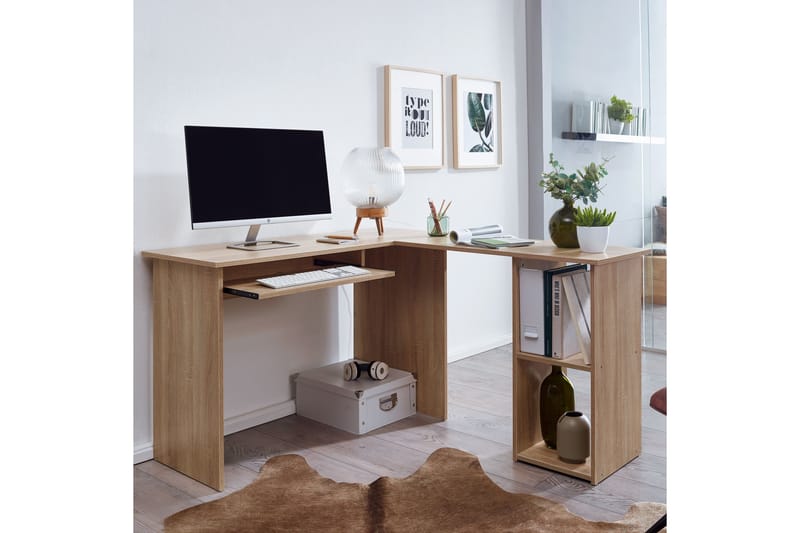 Skrivbord Gaddana 140 cm - Natur - Hörnskrivbord