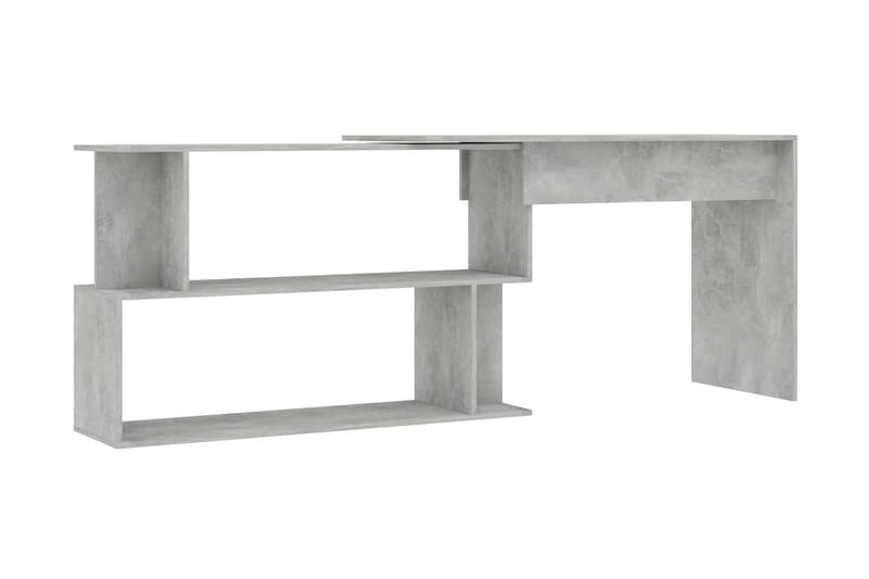 Skrivbord hörn betonggrå 200x50x76 cm spånskiva - Grå - Hörnskrivbord
