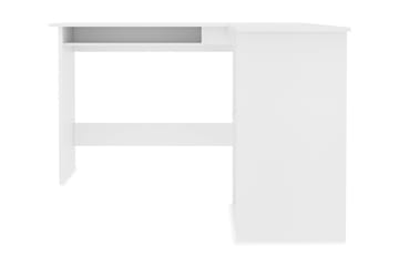 Skrivbord L-format vit 120x140x75 cm spånskiva