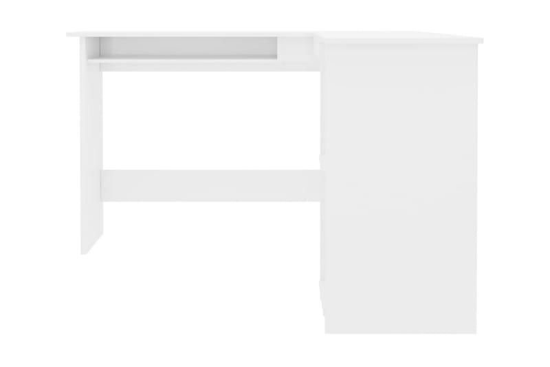 Skrivbord L-format vit högglans 120x140x75 cm spånskiva - Vit - Hörnskrivbord