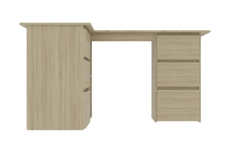 Hörnskrivbord sonoma-ek 145x100x76 cm spånskiva - Brun - Hörnskrivbord