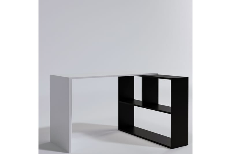 Hörnsskrivbord Canfeza 120 cm med Förvaring - Vit/Svart - Skrivbord - Datorbord