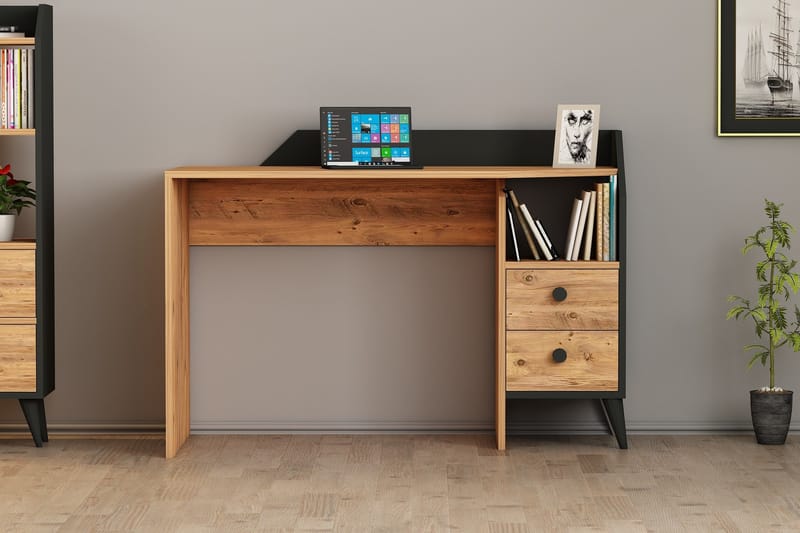 Skrivbord Hafing 120x55 cm Mörkblå/Svart - Hanah Home - Möbler - Bord & matgrupp - Kontorsbord - Skrivbord