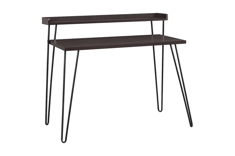 Haven Skrivbord 114 cm med Förvaring Hylla Espresso/Svart, Dorel Home