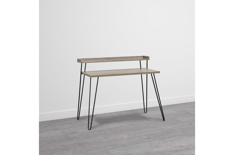 Haven Skrivbord 114 cm med Förvaring Hylla Grå/Svart - Dorel Home - Möbler - Bord & matgrupp - Kontorsbord - Skrivbord