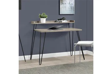 Haven Skrivbord 114 cm med Förvaring Hylla Grå/Svart - Dorel Home - Möbler - Bord & matgrupp - Kontorsbord - Skrivbord