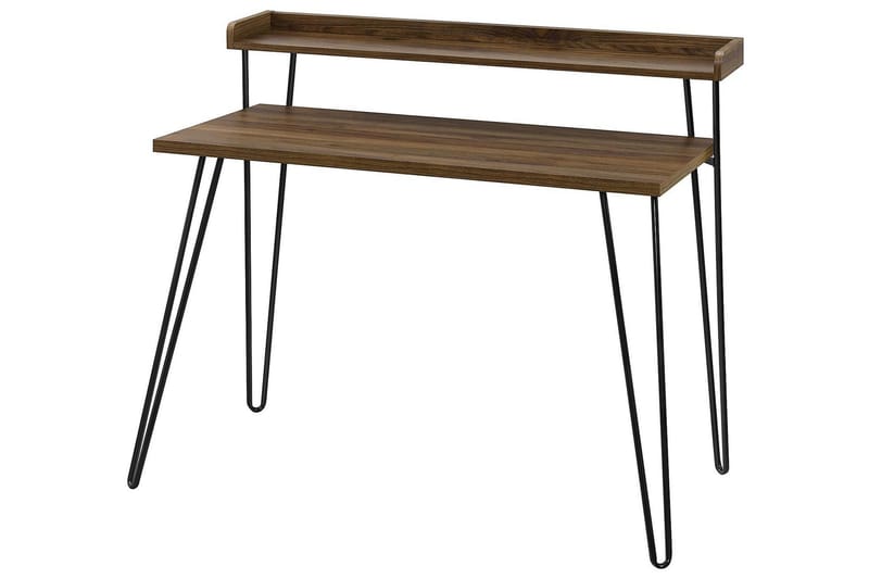 Haven Skrivbord 114 cm med Förvaring Hylla Valnötsbrun/Svart - Dorel Home - Möbler - Bord & matgrupp - Kontorsbord - Skrivbord