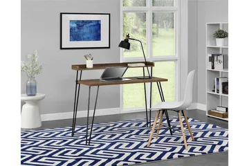 Haven Skrivbord 114 cm med Förvaring Hylla Valnötsbrun/Svart - Dorel Home - Möbler - Bord & matgrupp - Kontorsbord - Skrivbord