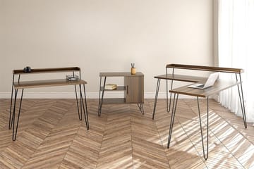 Haven Skrivbord 114 cm med Förvaring Hylla Valnötsbrun/Svart - Dorel Home - Möbler - Bord & matgrupp - Kontorsbord - Skrivbord