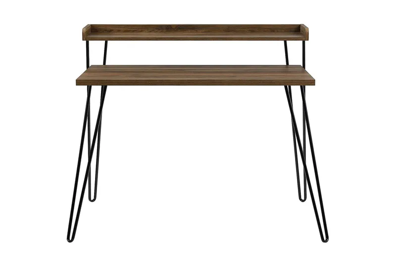 Haven Skrivbord 114 cm med Förvaring Hylla Valnötsbrun/Svart, Dorel Home