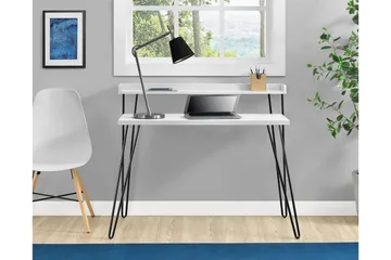 Haven Skrivbord 114 cm med Förvaring Hylla Vit/Svart - Dorel Home - Möbler - Bord & matgrupp - Kontorsbord - Skrivbord