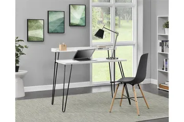 Haven Skrivbord 114 cm med Förvaring Hylla Vit/Svart - Dorel Home - Möbler - Bord & matgrupp - Kontorsbord - Skrivbord