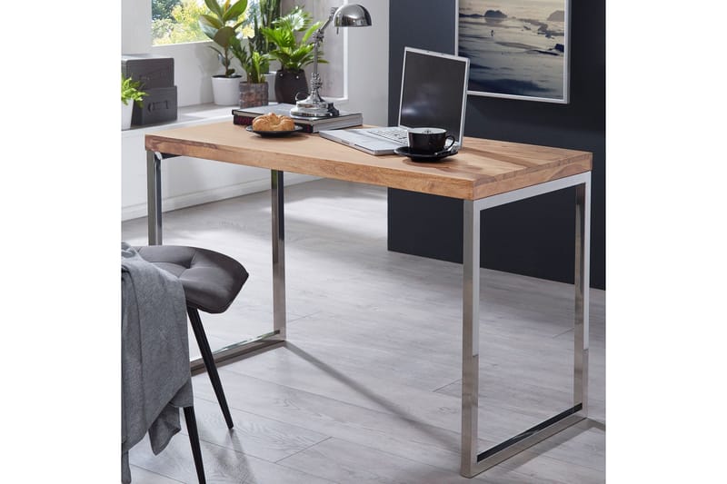 Hayoz Skrivbord 120 cm - Akacia/Krom - Möbler - Bord & matgrupp - Kontorsbord - Skrivbord