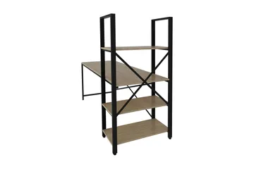 Hejde Skrivbord 160 cm med Förvaring Hyllor - Brun/Svart - Möbler - Bord & matgrupp - Kontorsbord - Skrivbord