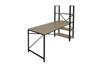 Hejde Skrivbord 160 cm med Förvaring Hyllor - Brun/Svart - Möbler - Bord & matgrupp - Kontorsbord - Skrivbord