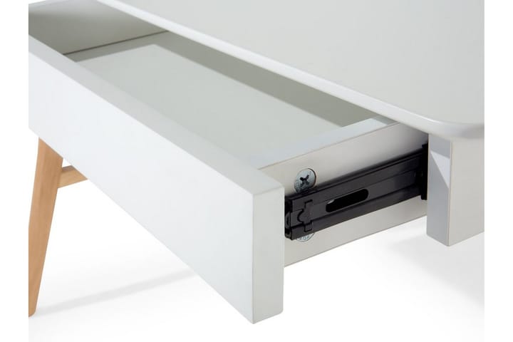 Skrivbord Hermsen 120 cm med Förvaring 2 Lådor - Vit/Ek - Skrivbord - Datorbord