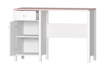 Hilts Skrivbord 110 cm med Förvaring Låda + Skåp NO_BRAND Vit||Pink - Möbler - Bord & matgrupp - Kontorsbord - Skrivbord