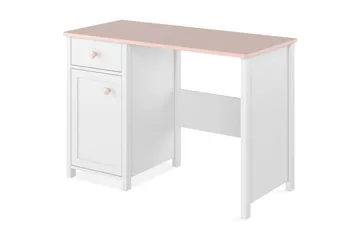 Hilts Skrivbord 110 cm med Förvaring Låda + Skåp NO_BRAND Vit||Pink - Möbler - Bord & matgrupp - Kontorsbord - Skrivbord
