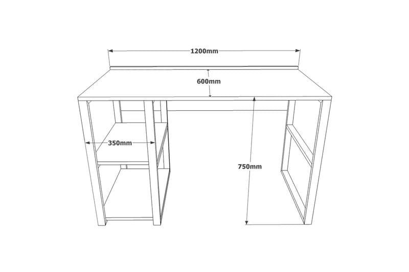 Skrivbord Hitesh 60x120 cm Mörkblå - Hanah Home - Skrivbord - Datorbord