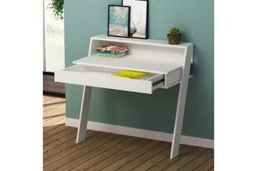 Homitis Väggskrivbord 94 cm med Förvaring Låda + Hylla - Vit - Möbler - Bord & matgrupp - Kontorsbord - Skrivbord