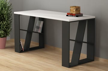 Honemey Skrivbord 140 cm - Vit/Mörkgrå - Möbler - Bord & matgrupp - Kontorsbord - Skrivbord