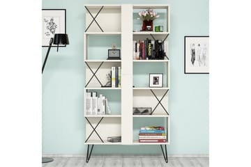 Hovdane Skrivbord 120 cm med Förvaring + 2 Bokhyllor - Krämvit/Svart - Möbler - Bord & matgrupp - Kontorsbord - Skrivbord