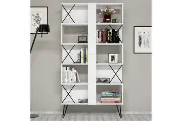 Hovdane Skrivbord 120 cm med Förvaring + 2 Bokhyllor - Vit - Möbler - Bord & matgrupp - Kontorsbord - Skrivbord