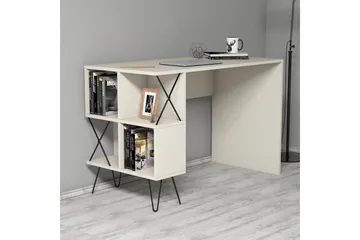 Hovdane Skrivbord 120 cm med Förvaring Hylla + Bokhylla - Extra vit/Svart - Möbler - Bord & matgrupp - Kontorsbord - Skrivbord