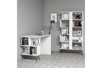 Hovdane Skrivbord 120 cm med Förvaring Hylla + Bokhylla