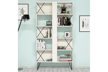 Hovdane Skrivbord 120 cm med Förvaring Hylla + Bokhylla - Extra vit/Svart - Möbler - Bord & matgrupp - Kontorsbord - Skrivbord