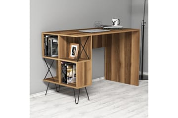 Hovdane Skrivbord 120 cm med Förvaring Hylla - Brun/Svart - Möbler - Bord & matgrupp - Kontorsbord - Skrivbord