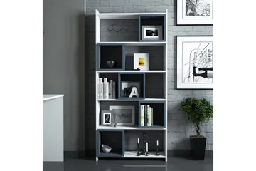 Hovdane Skrivbord 120 cm med Förvaring + Vägghylla + - Vit/Blå - Möbler - Bord & matgrupp - Kontorsbord - Skrivbord