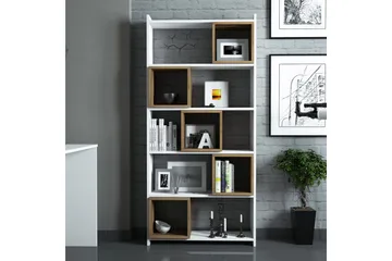 Hovdane Skrivbord 120 cm med Förvaring + Vägghylla + - Vit/Brun - Möbler - Bord & matgrupp - Kontorsbord - Skrivbord