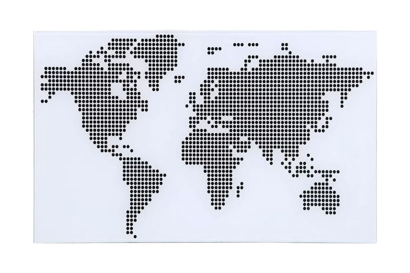 Skrivbord i glas med världskarta-design - Vit - Skrivbord - Datorbord