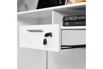 Irbene Skrivbord 120 cm med Förvaring Hyllor + Låsbar Låda - Vit - Möbler - Bord & matgrupp - Kontorsbord - Skrivbord