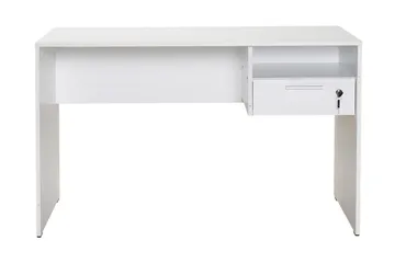 Irbene Skrivbord 120 cm med Förvaring Hyllor + Låsbar Låda - Vit - Möbler - Bord & matgrupp - Kontorsbord - Skrivbord