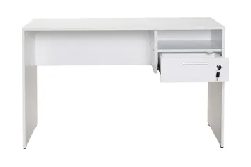 Irbene Skrivbord 120 cm med Förvaring Hyllor + Låsbar Låda - Vit - Möbler - Bord & matgrupp - Kontorsbord - Skrivbord