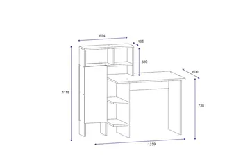 Irbene Skrivbord 135 cm med Förvaring Hyllor + Skåp - Antracit/Natur - Möbler - Bord & matgrupp - Kontorsbord - Skrivbord
