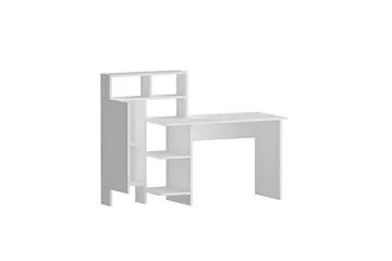 Irbene Skrivbord 135 cm med Förvaring Hyllor + Skåp - Vit - Möbler - Bord & matgrupp - Kontorsbord - Skrivbord