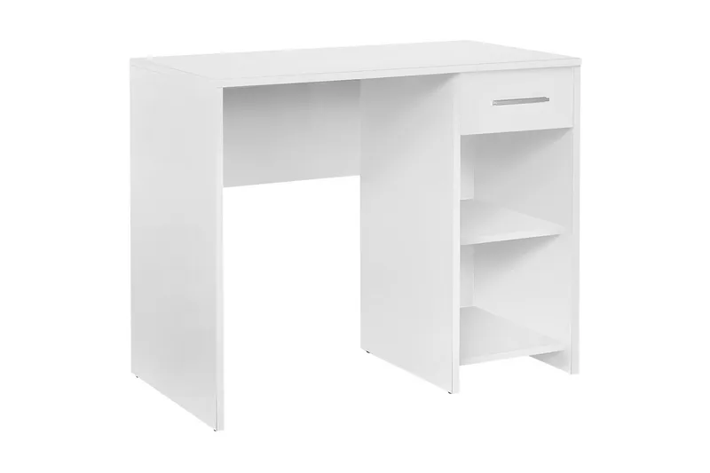 Irbene Skrivbord 90 cm med Förvaring Låda + 2 Hyllor, Vit
