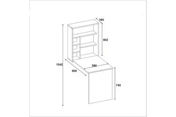 Irbene Väggskrivbord 59 cm med Förvaring Hylla - Natur - Möbler - Bord & matgrupp - Kontorsbord - Skrivbord